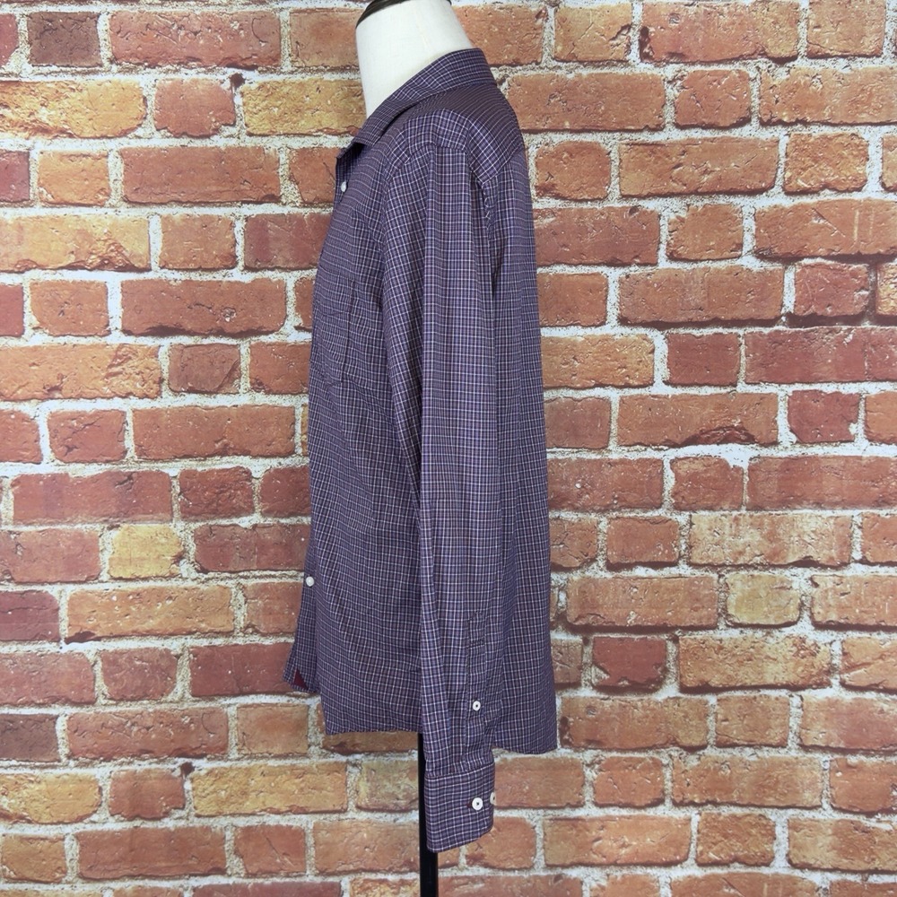 UNTUCKit Slim Fit Plaid Long Sleeve Button Down Shirt Men's XL Nylon Casual - Picture 4 of 11